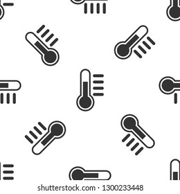 Grey Thermometer icon isolated seamless pattern on white background. Vector Illustration