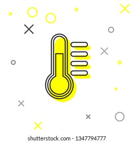 Grey Thermometer line icon isolated on white background. Vector Illustration