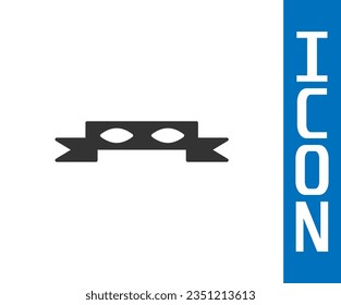 Grey Thief eye mask icon isolated on white background.  Vector Illustration