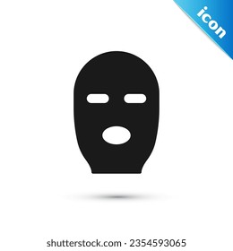 Grey Thief mask icon isolated on white background. Bandit mask, criminal man.  Vector Illustration