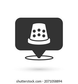 Gris Thimble para coser icono aislado en fondo blanco.  Vector