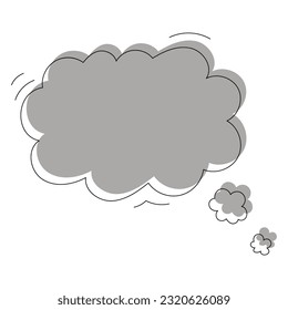 Grey Thought Bubble Illustration. Hand Drawn Colorful Comics Illustration
