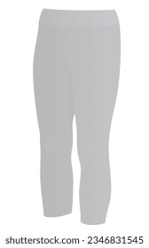 Grey  three quarters pants. vector illustration