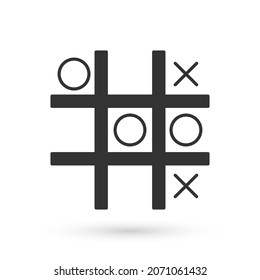 Grey Tic tac toe game icon isolated on white background.  Vector