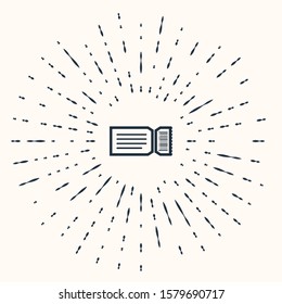 Grey Ticket icon isolated on beige background. Abstract circle random dots. Vector Illustration