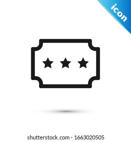 Grey Ticket icon isolated on white background. Amusement park.  Vector Illustration