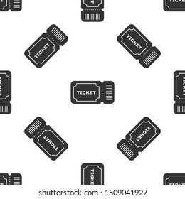 Grey Ticket icon isolated seamless pattern on white background.  Vector Illustration