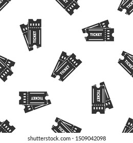 Grey Ticket icon isolated seamless pattern on white background.  Vector Illustration