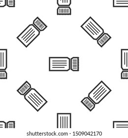 Grey Ticket icon isolated seamless pattern on white background.  Vector Illustration