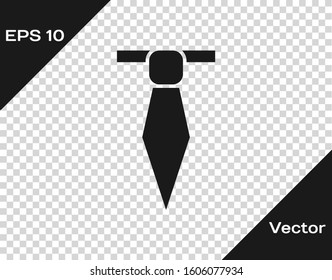 Grey Tie icon isolated on transparent background. Necktie and neckcloth symbol.  Vector Illustration