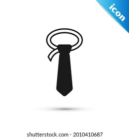 Grey Tie icon isolated on white background. Necktie and neckcloth symbol.  Vector