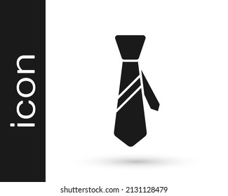 Grey Tie icon isolated on white background. Necktie and neckcloth symbol.  Vector Illustration