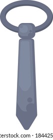 Grey tie, illustration, vector on white background