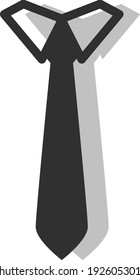Grey tie, illustration, vector on white background.