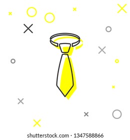 Grey Tie line icon isolated on white background. Necktie and neckcloth symbol. Vector Illustration