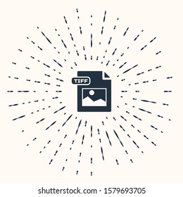 Grey TIFF file document. Download tiff button icon isolated on beige background. TIFF file symbol. Abstract circle random dots. Vector Illustration