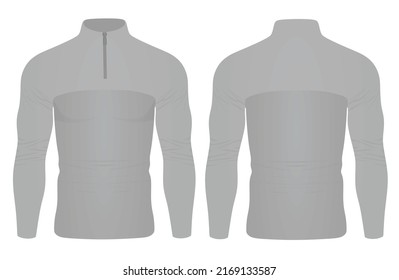  Grey tight long sleeve t shirt. vector