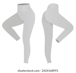 Grey  tight pants leggings. vector illustration