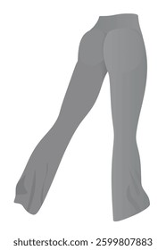 Grey  tight pants leggings. vector illustration