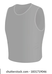 Grey  tight vest. vector illustration