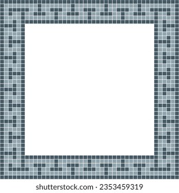 Grey tile frame, Mosaic tile frame or background, Tile background, Seamless pattern, Mosaic seamless pattern, Mosaic tiles texture or background. Bathroom wall tiles, swimming pool tiles.
