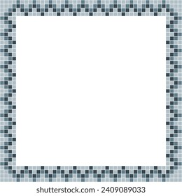 Grey tile frame, Mosaic tile frame or background, Tile background, Seamless pattern, Mosaic seamless pattern, Mosaic tiles texture or background. Bathroom wall tiles, swimming pool tiles.