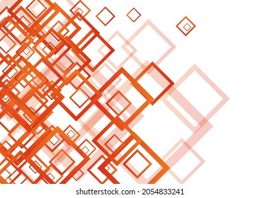 Grey Tile Graphic Vector Background. Shape Element Poster. Light Mosaic Cover. Orange Geometry Pattern.