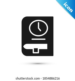 Grey Time for book icon isolated on white background.  Vector
