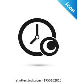 Grey Time to sleep icon isolated on white background. Sleepy zzz. Healthy lifestyle.  Vector