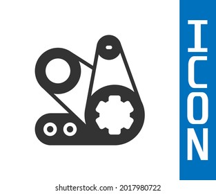 Grey Timing belt kit icon isolated on white background.  Vector
