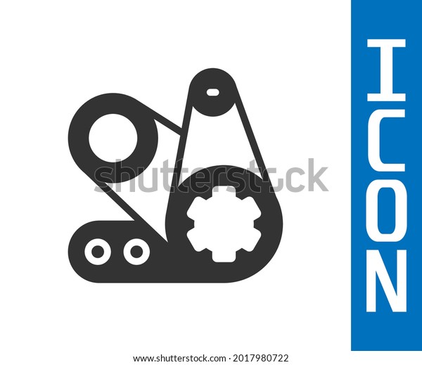 Grey Timing belt kit icon isolated on white\
background.  Vector