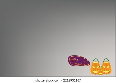 grey tittle background halloween jack o lantern bag happy halloween 2022 greeting space for text grey pumpkin backdrop