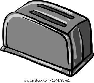 Grey toaster, illustration, vector on white background