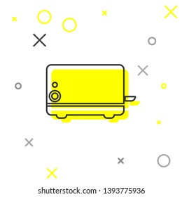Grey Toaster line icon isolated on white background. Vector Illustration