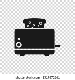 Grey Toaster with toasts icon isolated on transparent background. Vector Illustration
