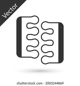Separador de la barra gris para icono de pedicura aislado en fondo blanco.  Vector