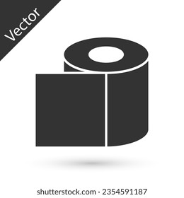 Grey Toilet paper roll icon isolated on white background.  Vector Illustration