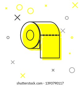 Grey Toilet paper roll line icon isolated on white background. Vector Illustration