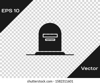 Grey Tombstone with RIP written on it icon isolated on transparent background. Grave icon.  Vector Illustration
