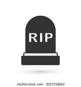 Grey Tombstone with RIP written on it icon isolated on white background. Grave icon. Happy Halloween party.  Vector