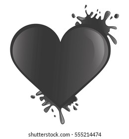 grey tones paint splatter heart cartoon  icon image vector illustration design 