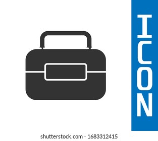 Grey Toolbox icon isolated on white background. Tool box sign.  Vector Illustration