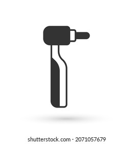 Grey Tooth drill icon isolated on white background. Dental handpiece for drilling and grinding tools.  Vector