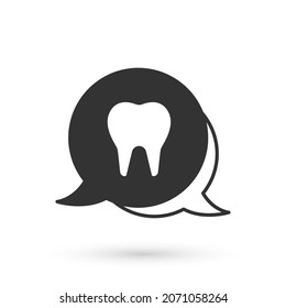 Gray Tooth Symbol einzeln auf weißem Hintergrund. Zahnradsymbol für Zahnarztklinik oder Zahnarztmedizin und Zahnpastenverpackung.  Vektorgrafik