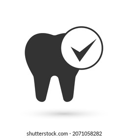 Grey Tooth icon isolated on white background. Tooth symbol for dentistry clinic or dentist medical center and toothpaste package.  Vector