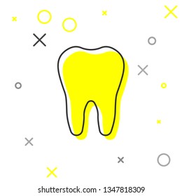 Grey Tooth line icon isolated on white background. Tooth symbol for dentistry clinic or dentist medical center and toothpaste package. Vector Illustration