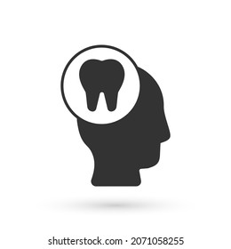Grey Toothache icon isolated on white background.  Vector
