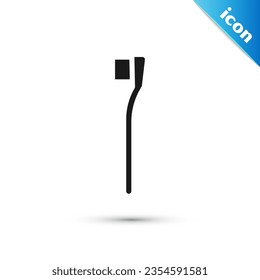 Grey Toothbrush icon isolated on white background.  Vector Illustration