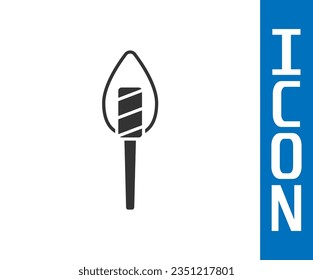 Grey Torch flame icon isolated on white background. Symbol fire hot, flame power, flaming and heat.  Vector
