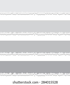 Grey torn papers set